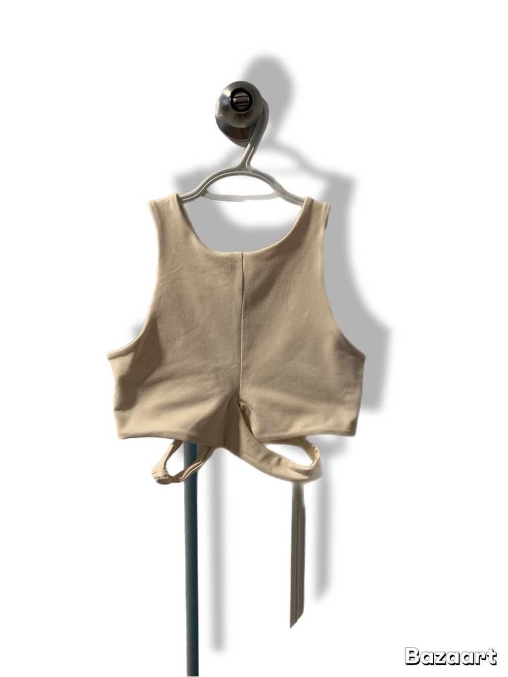 Sleeveless Tie-Back Tank Top in Beige